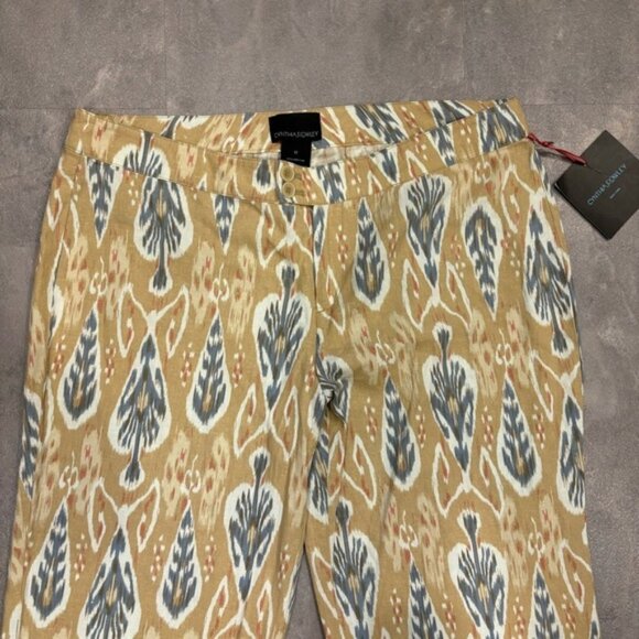 CYNTHIA ROWLEY Linen Printed Straight Leg Pants Size 12 NWT - Picture 2 of 5